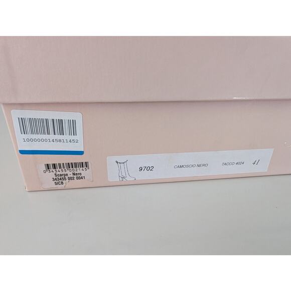 NIB Anna F. Black Suede Heeled Boots IT 41 US 11 Made in Italy Designer Shoes - Picture 10 of 11